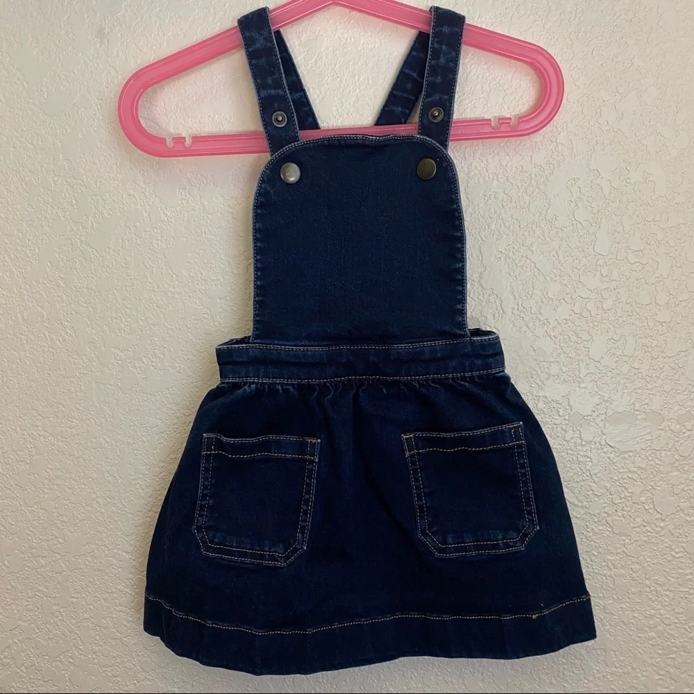 Hanna Andersson overalls skirt dress blue denim size 18-24 months‎